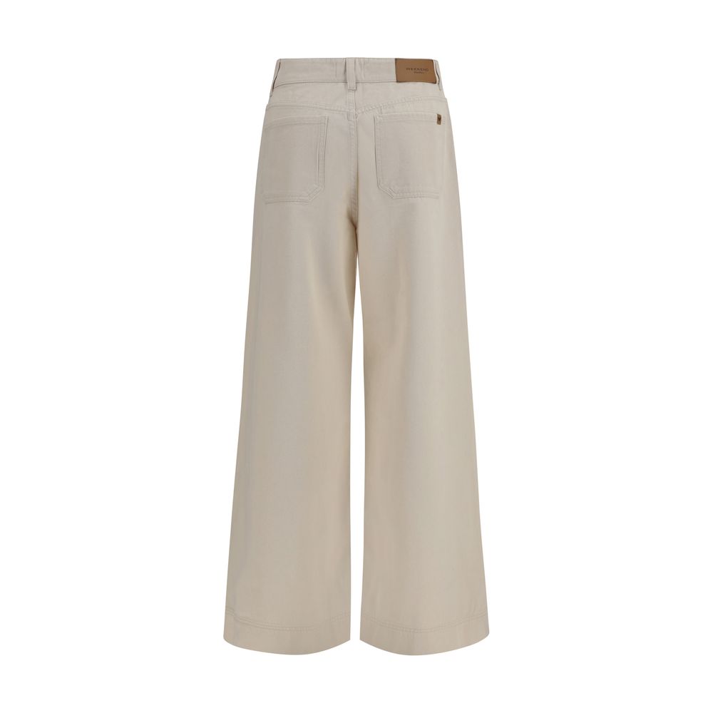 Max Mara White Cotton Casual Pants