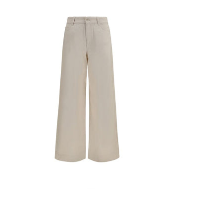 Max Mara White Cotton Casual Pants