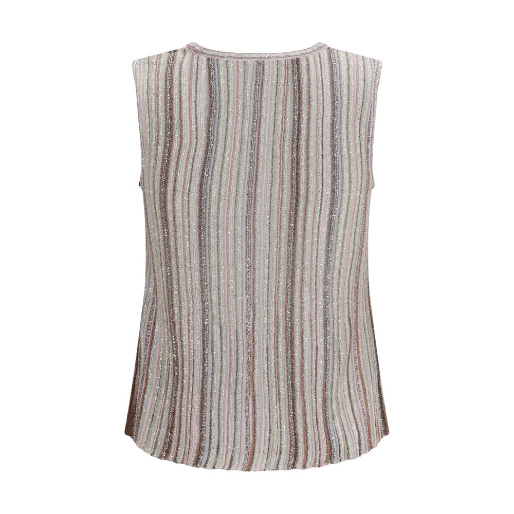 Missoni Multicolor Rayon Sleeveles T-Shirt