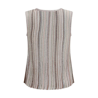 Missoni Multicolor Rayon Sleeveles T-Shirt