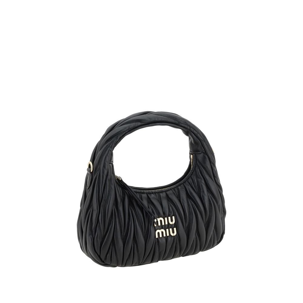 Miu Miu Black Calf Leather Bos Taurus Handbag