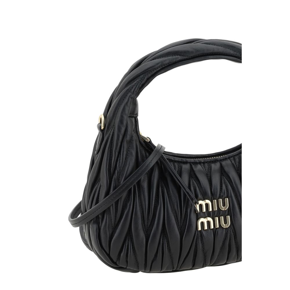 Miu Miu Black Calf Leather Bos Taurus Handbag