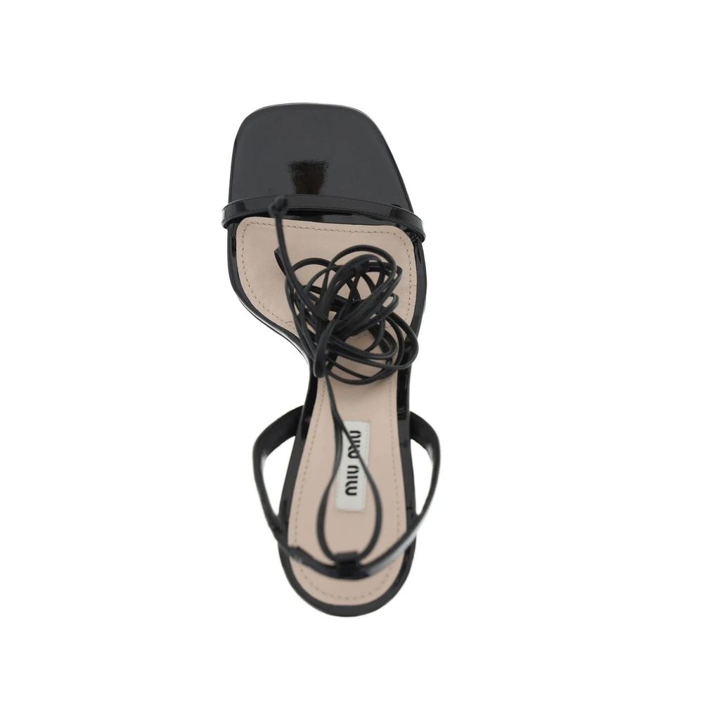 Miu Miu Black Calfskin Sandals