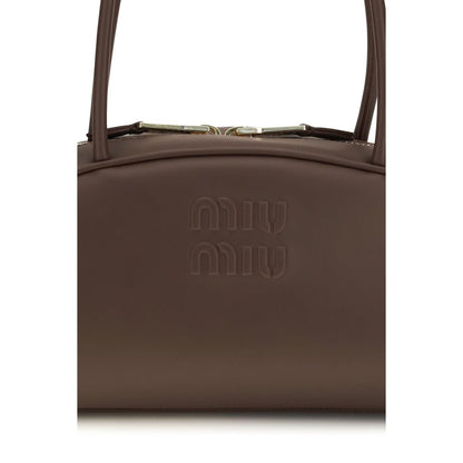 Miu Miu Brown Calf Leather Bos Taurus Shoulder Bag