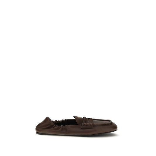 Miu Miu Brown Lamb Ovis Aries Aries Slip-On Loafers