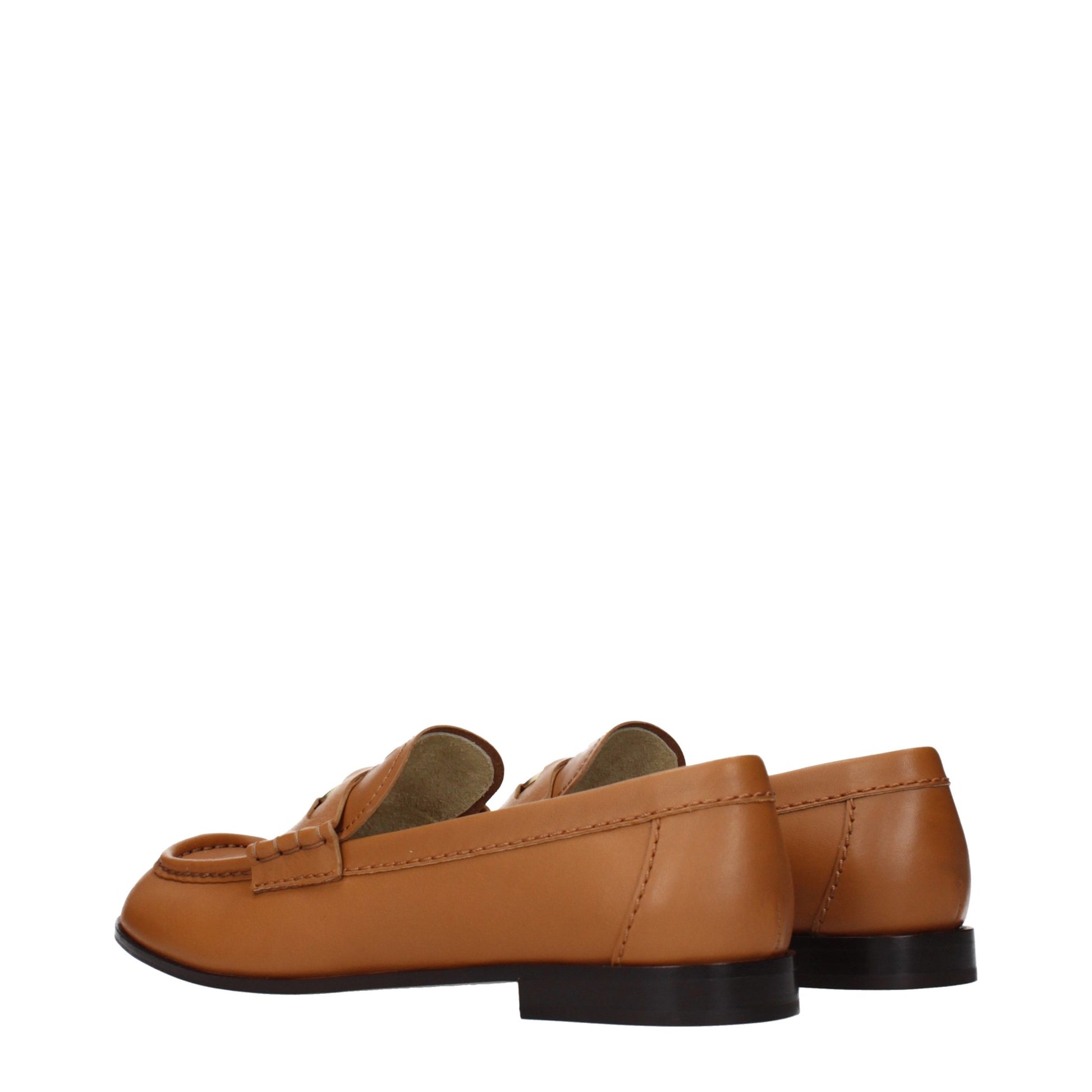 Miu Miu Brown Leather Slip-On Loafers