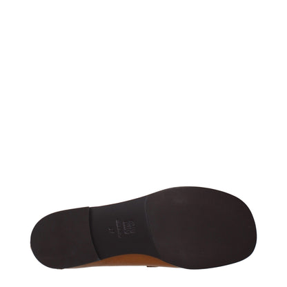 Miu Miu Brown Leather Slip-On Loafers