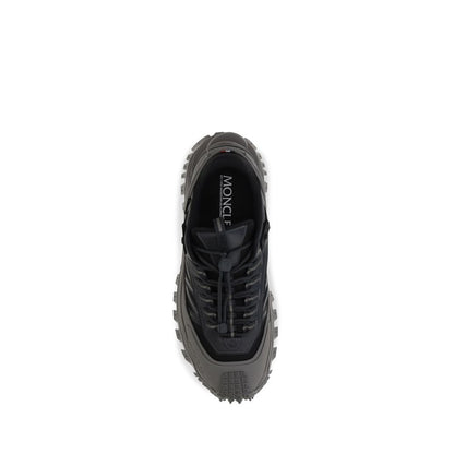Moncler Gray Calf Leather Bos Taurus Athletic Sneakers