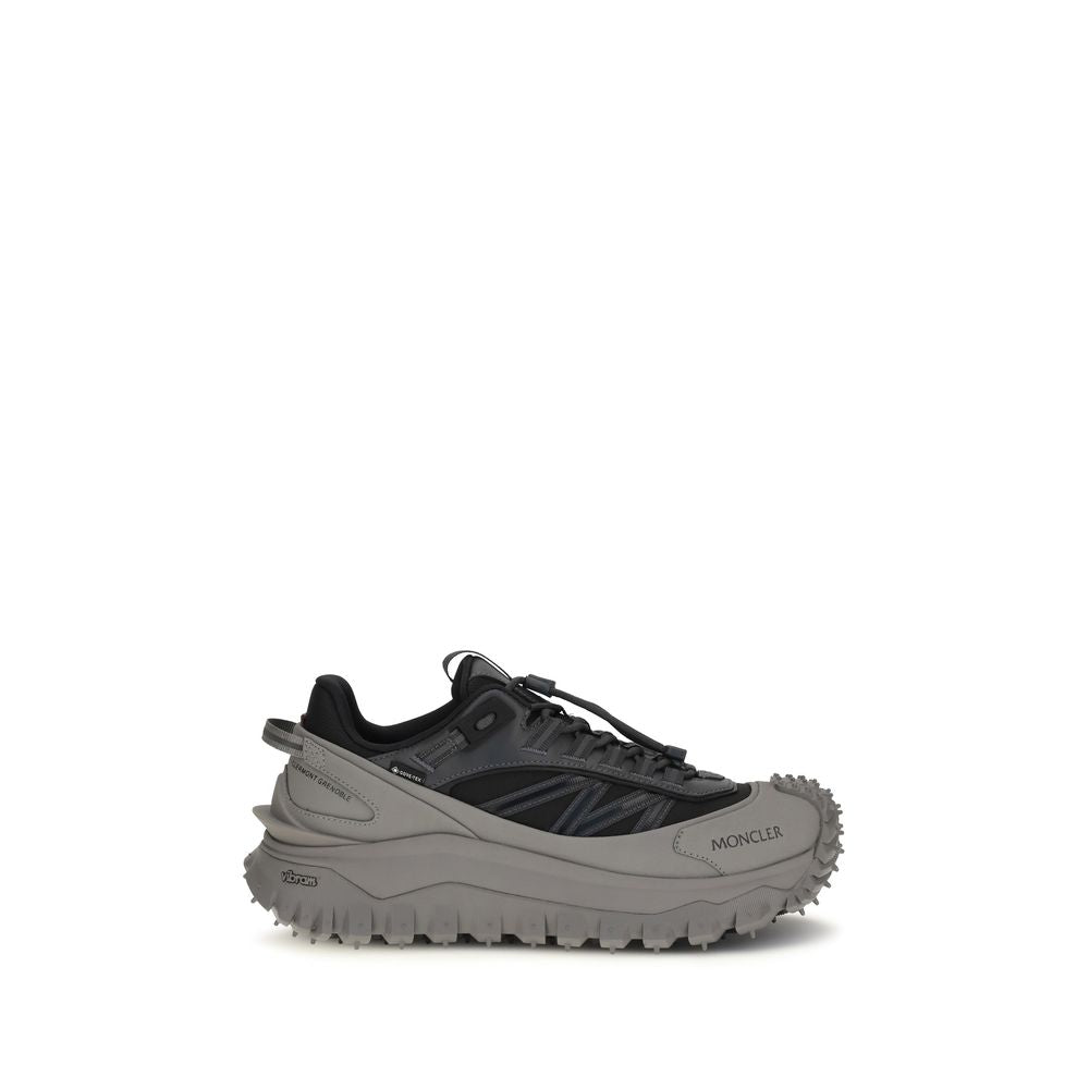 Moncler Gray Calf Leather Bos Taurus Athletic Sneakers