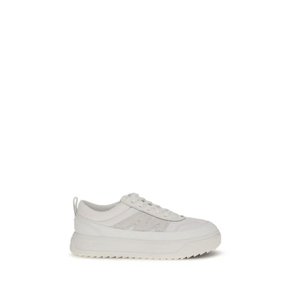 Moncler White Calf Leather Bos Taurus Athletic Sneakers