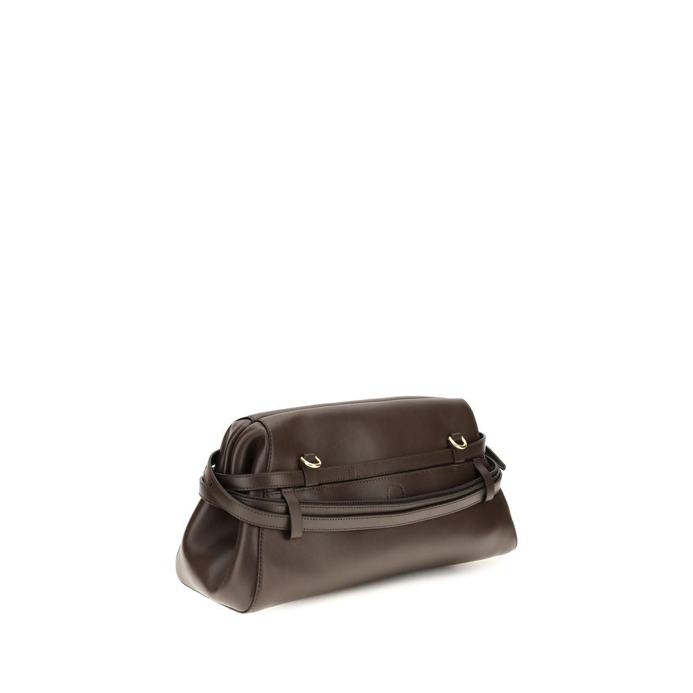 Moschino Brown Goatskin Shoulder Bag
