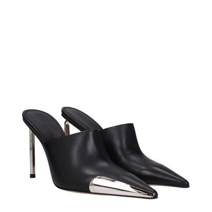 Off-White Black Leather High Heel Pumps