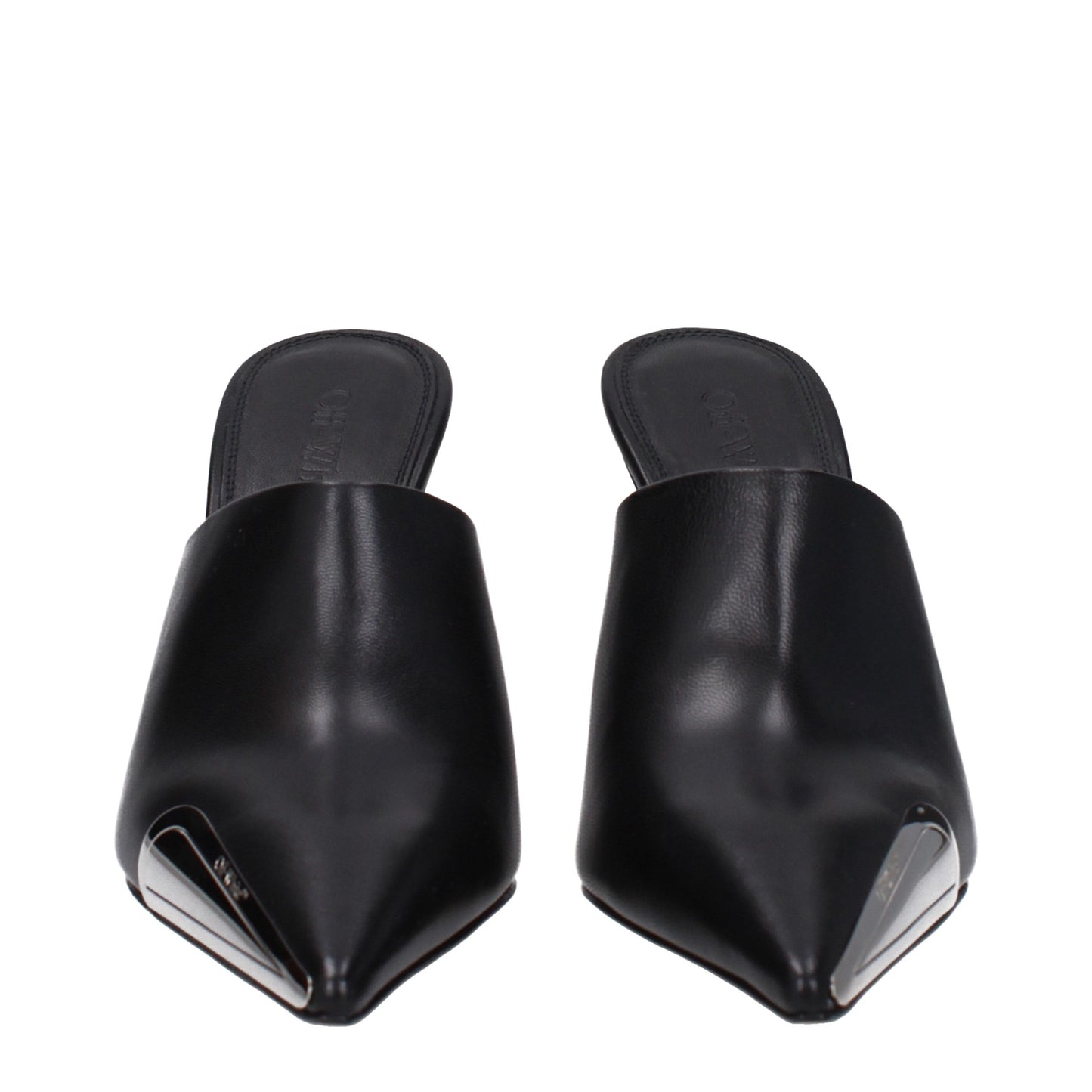 Off-White Black Leather High Heel Pumps