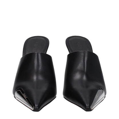 Off-White Black Leather High Heel Pumps