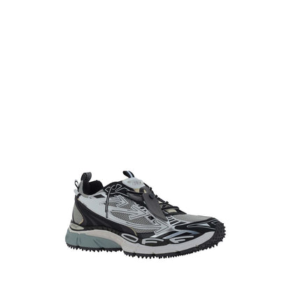 Off-White Gray Polyurethane Athletic Sneakers