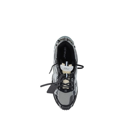 Off-White Gray Polyurethane Athletic Sneakers
