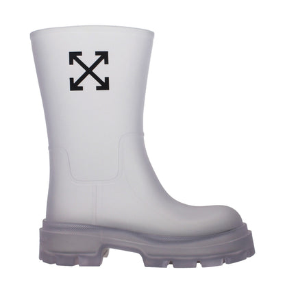 Off-White Transparent Pvc Ankle Boots
