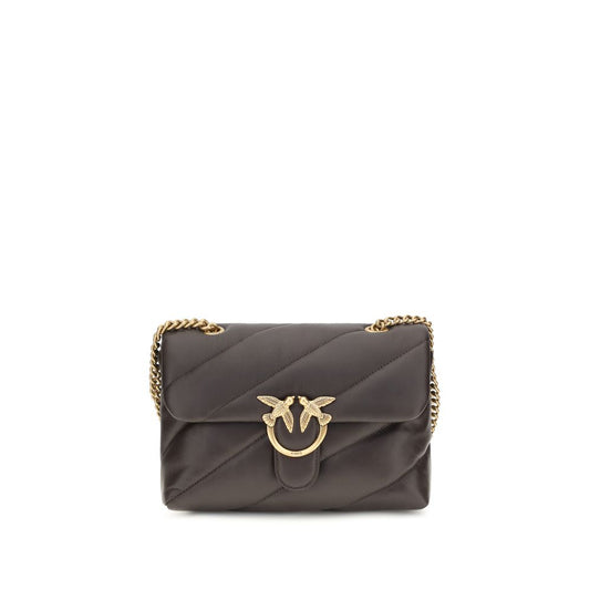 PINKO Brown Calf Leather Bos Taurus Shoulder Bag