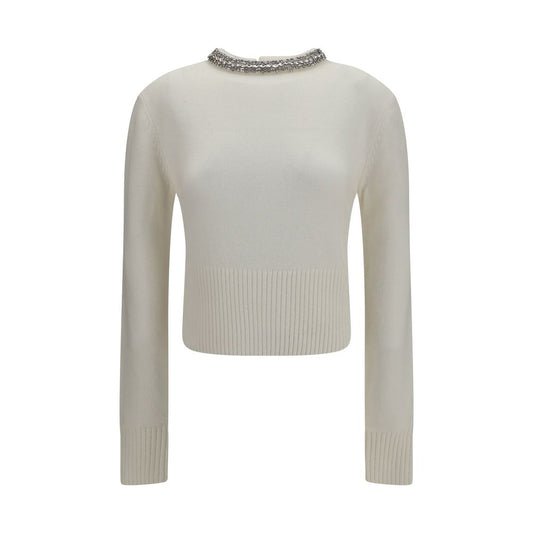 PINKO White Wool Oves Aries Sweatshirt