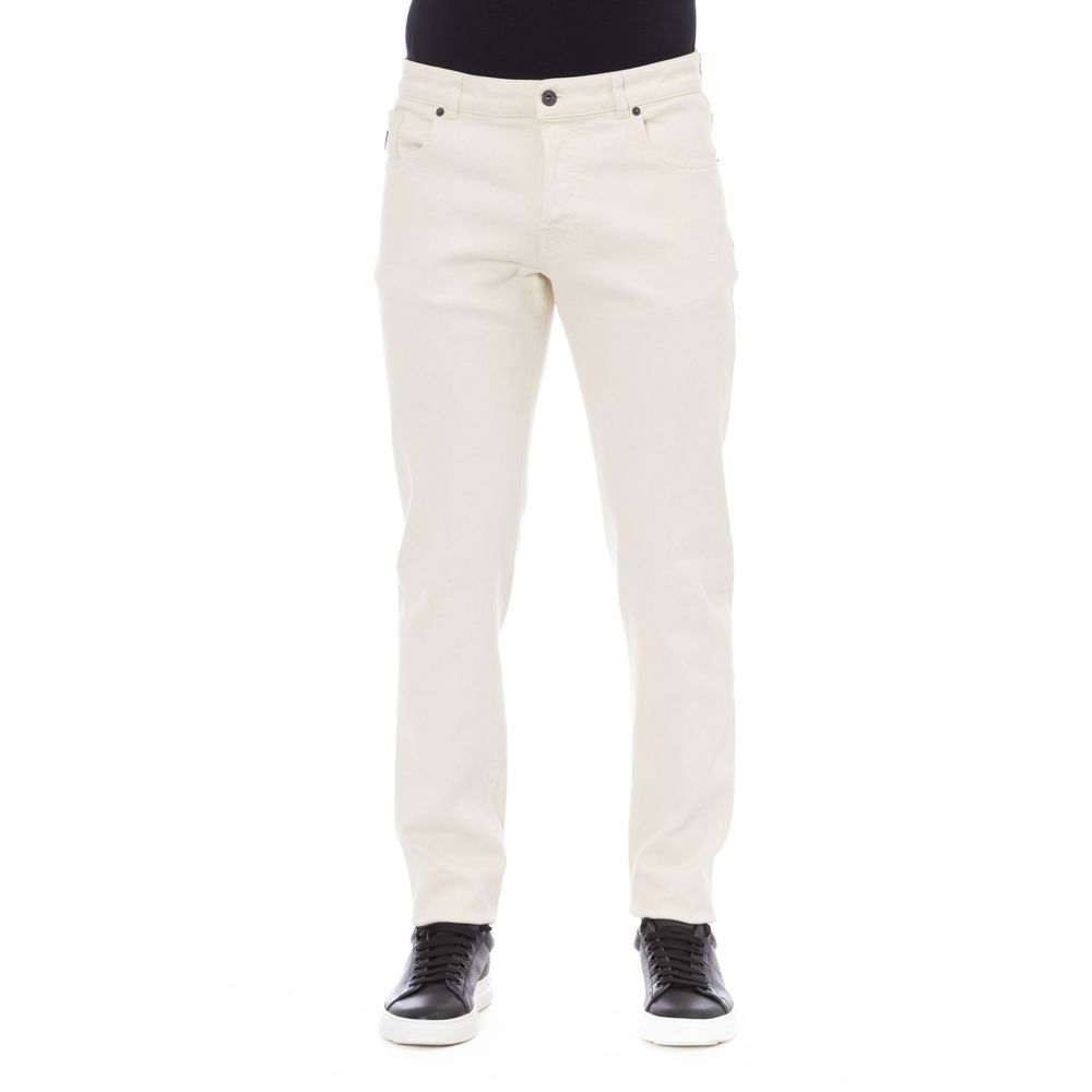 Peserico Bianco Cotton Men Pant