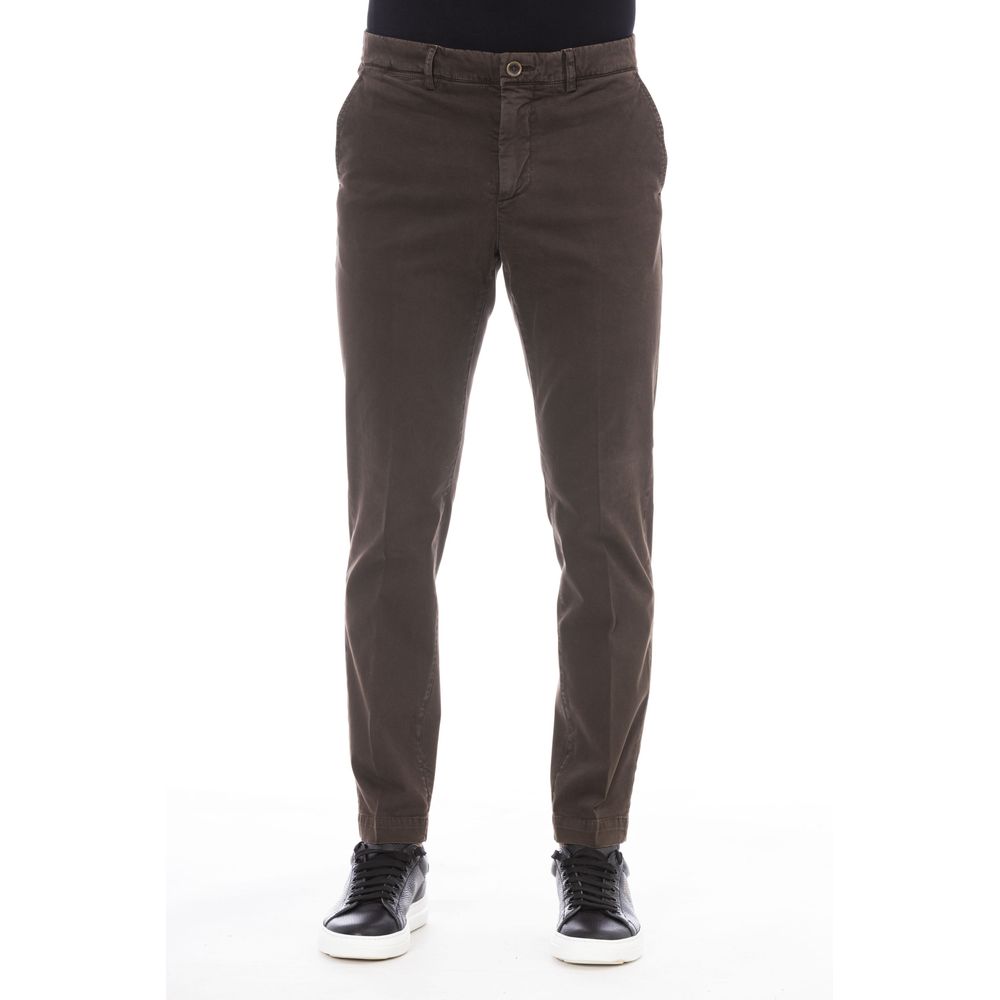 Peserico Brown Cotton Men Pants