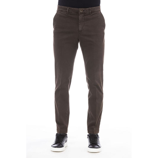 Peserico Brown Cotton Men Pants