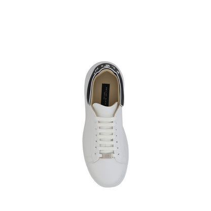 Philipp Plein White Calf Leather Bos Taurus Low Top Sneakers