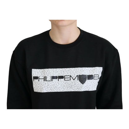 Philippe Model Black Printed Long Sleeves Pullover Sweater