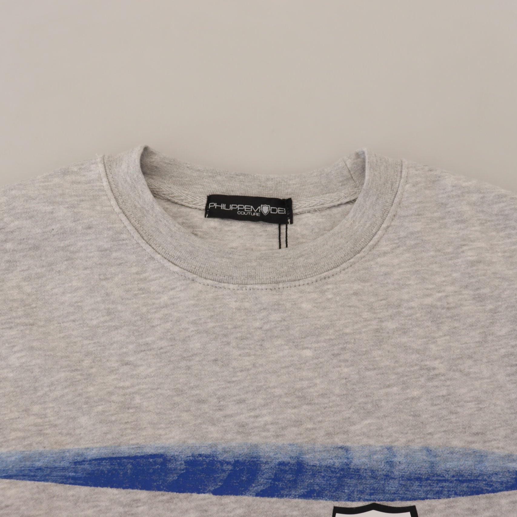 Philippe Model Gray Printed Long Sleeves Pullover Sweater