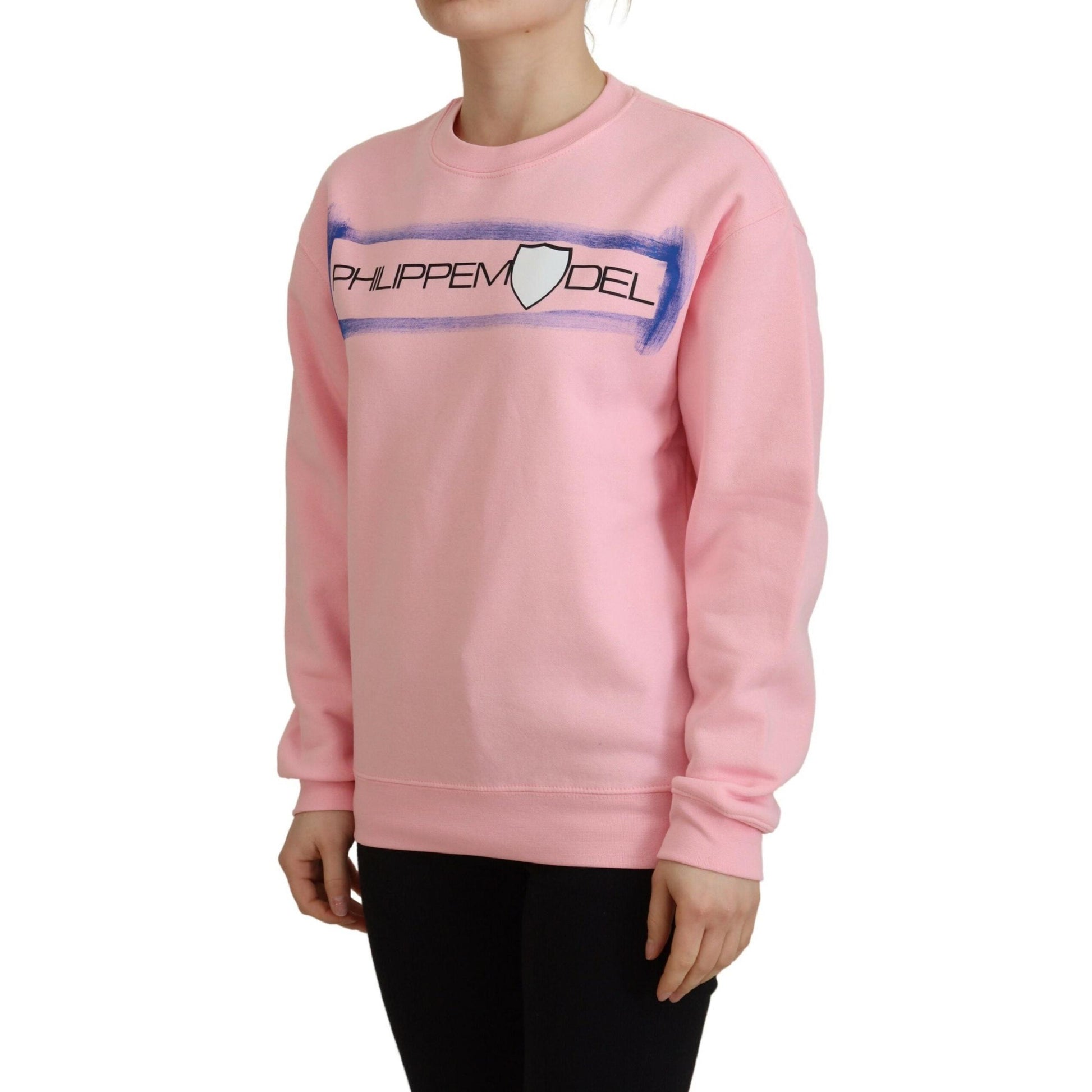 Philippe Model Pink Printed Long Sleeves Pullover Sweater
