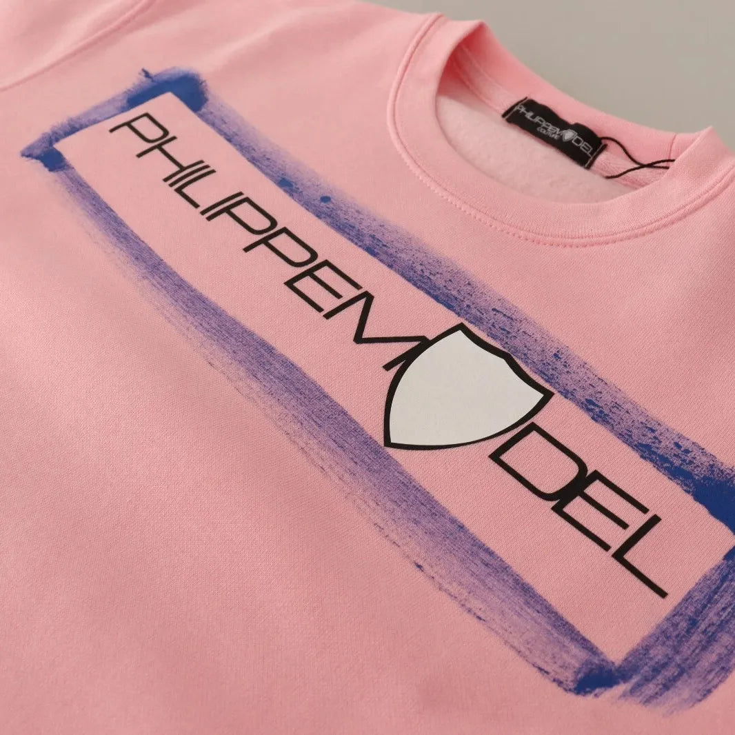 Philippe Model Pink Printed Long Sleeves Pullover Sweater