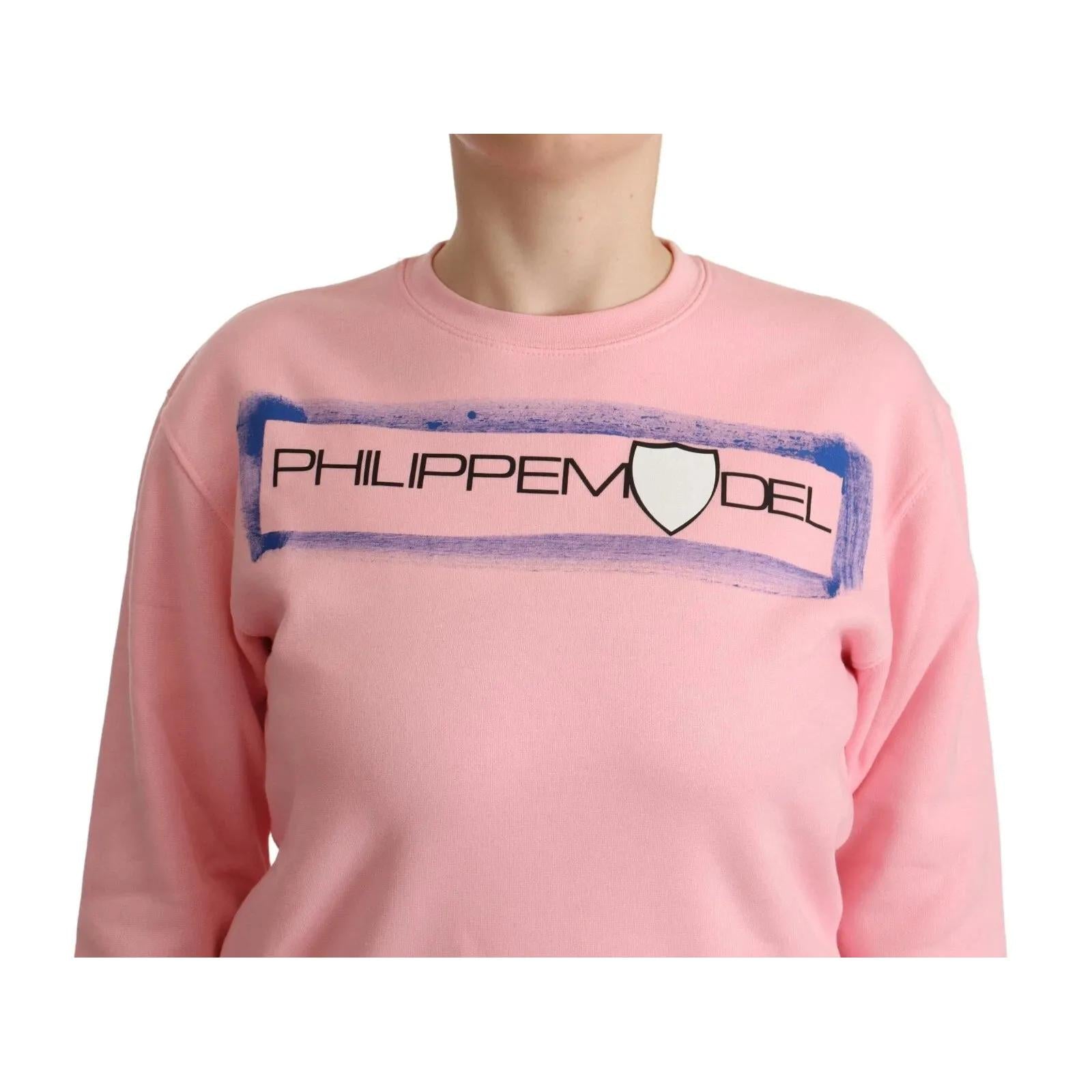 Philippe Model Pink Printed Long Sleeves Pullover Sweater