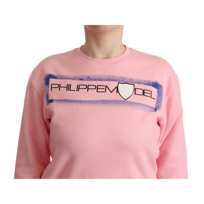 Philippe Model Pink Printed Long Sleeves Pullover Sweater