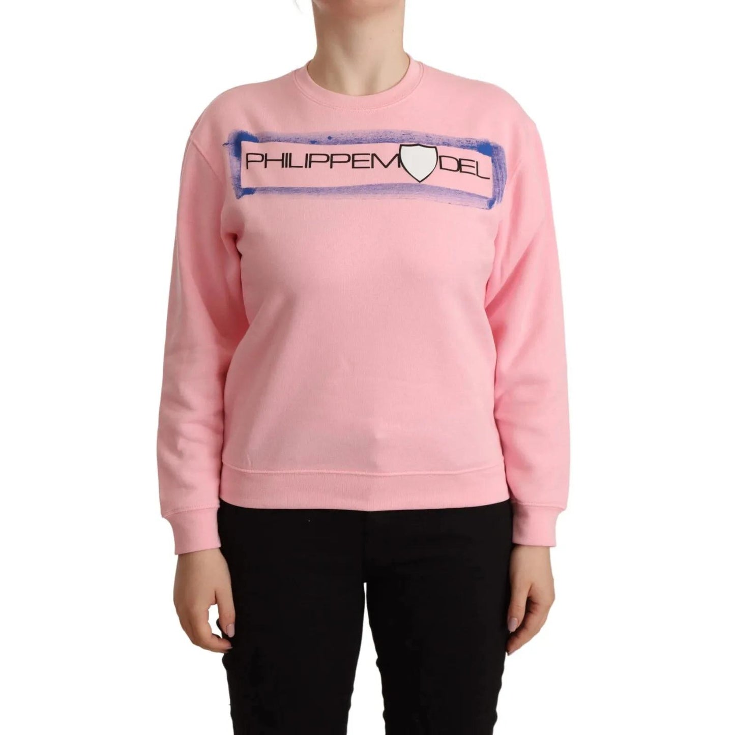 Philippe Model Pink Printed Long Sleeves Pullover Sweater