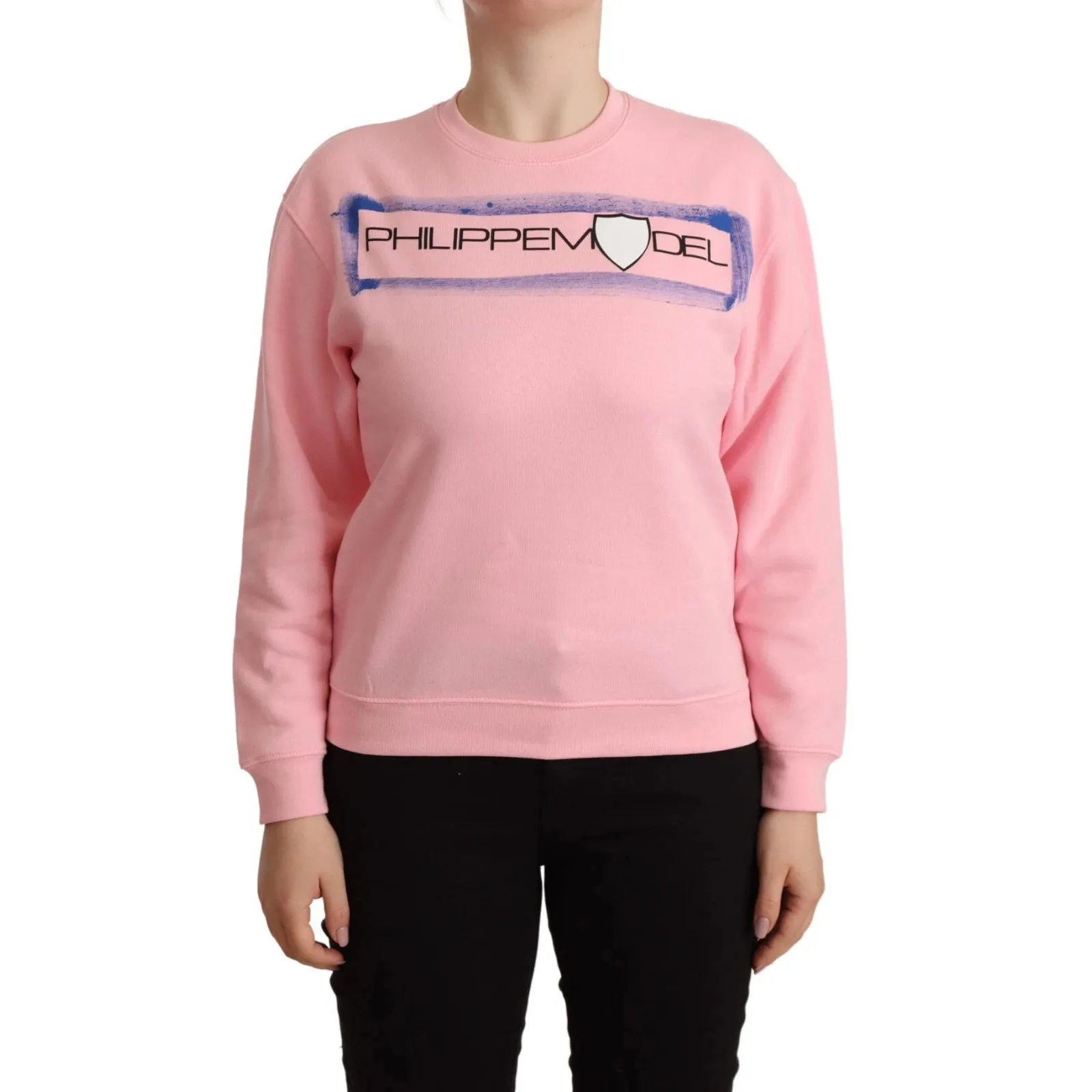 Philippe Model Pink Printed Long Sleeves Pullover Sweater