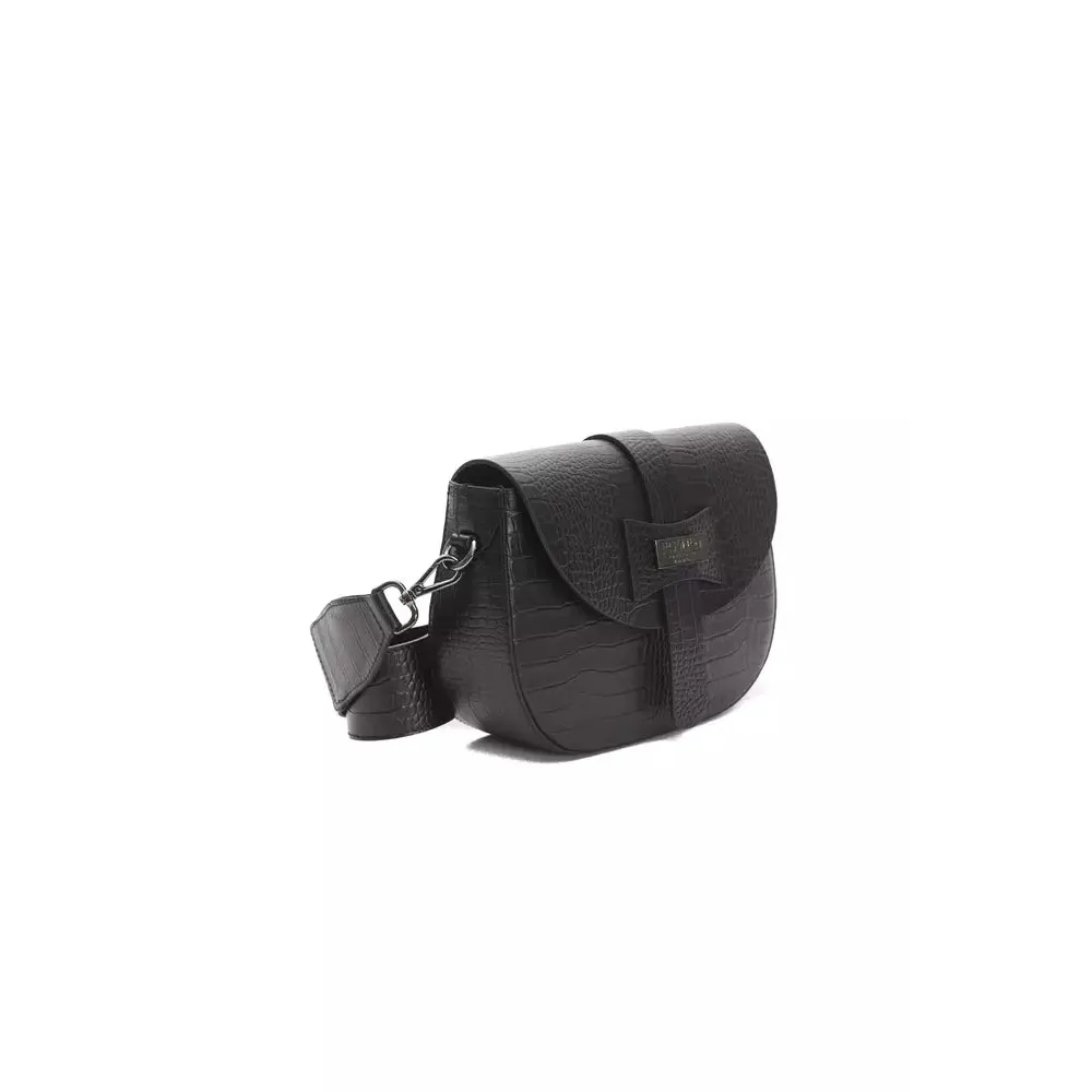 Pompei Donatella Black Leather Women Crossbody