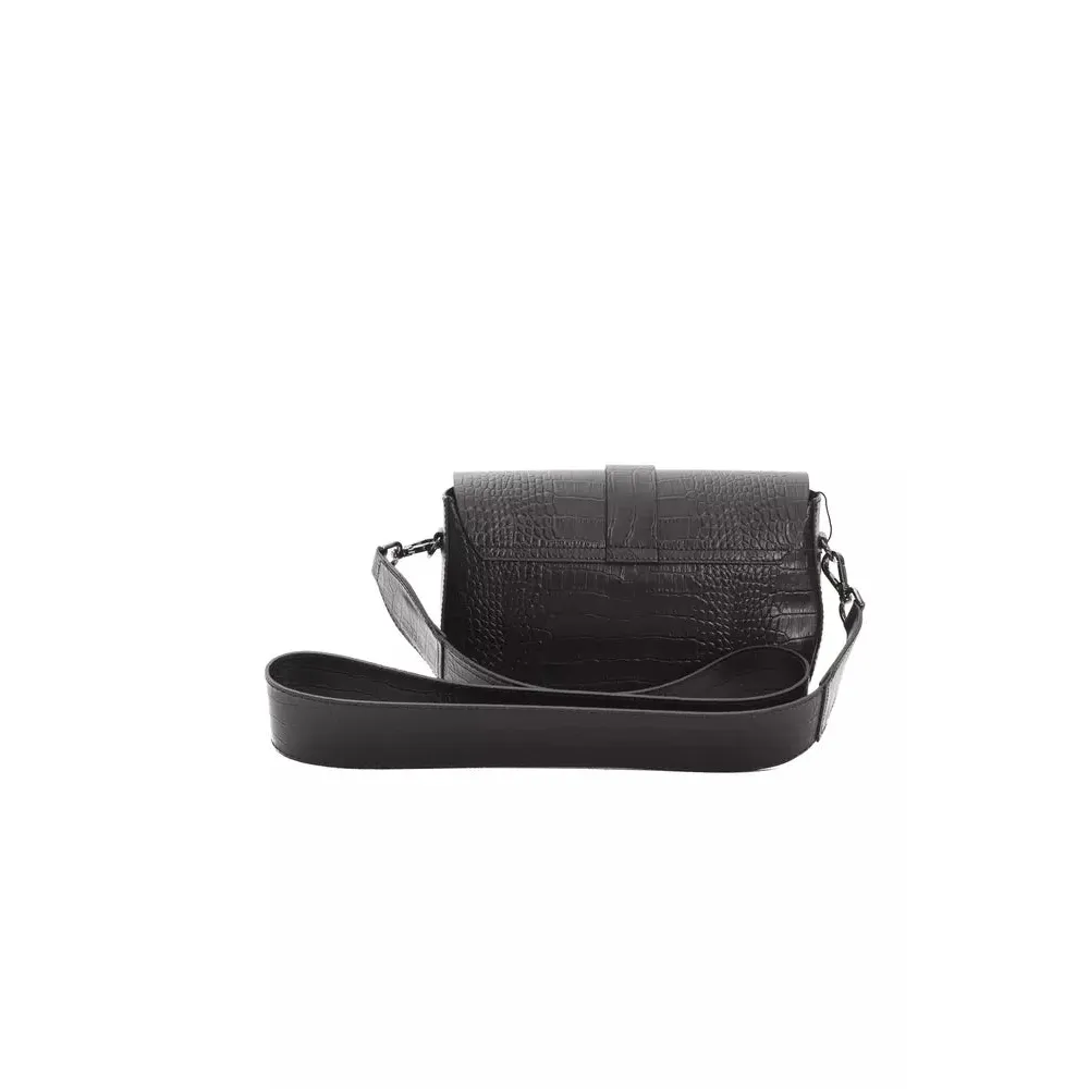 Pompei Donatella Black Leather Women Crossbody