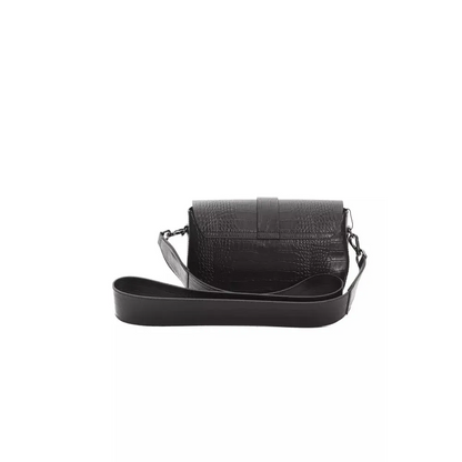 Pompei Donatella Black Leather Women Crossbody