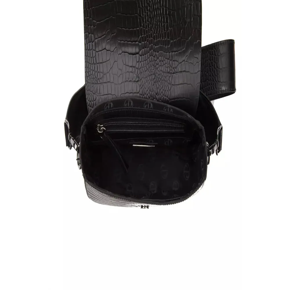 Pompei Donatella Black Leather Women Crossbody