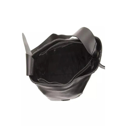 Pompei Donatella Black Leather Women Shoulder Bag