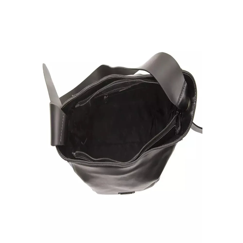 Pompei Donatella Black Leather Women Shoulder Bag
