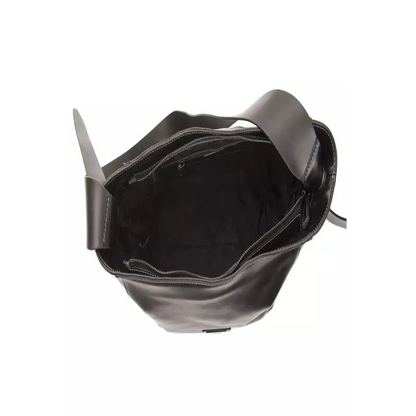 Pompei Donatella Black Leather Women Shoulder Bag
