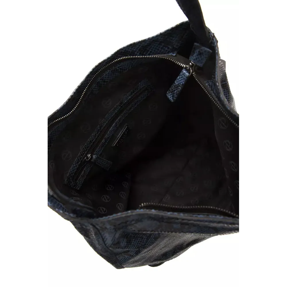 Pompei Donatella Blue Leather Women Shoulder Bag