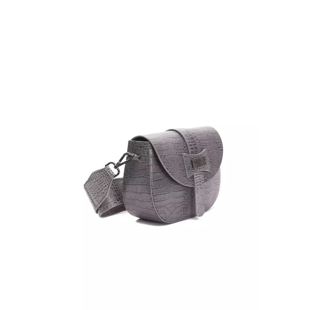 Pompei Donatella Gray Leather Women Crossbody Bag