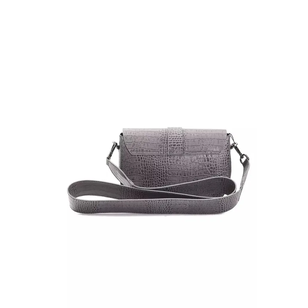 Pompei Donatella Gray Leather Women Crossbody Bag