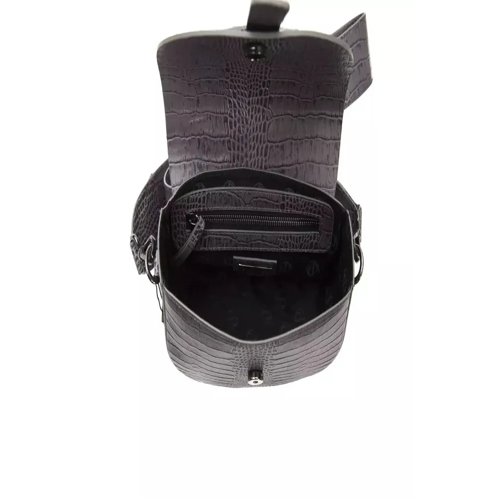 Pompei Donatella Gray Leather Women Crossbody Bag