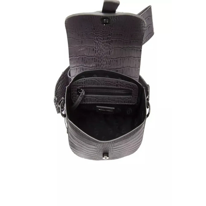 Pompei Donatella Gray Leather Women Crossbody Bag