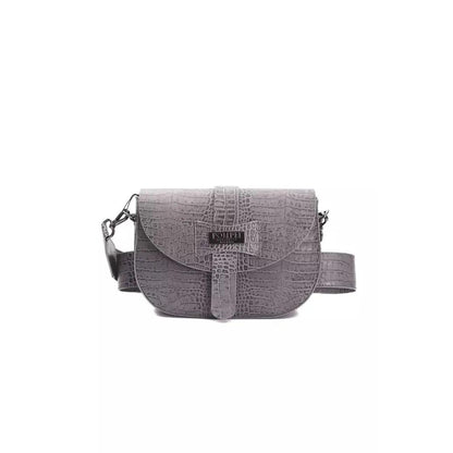 Pompei Donatella Gray Leather Women Crossbody Bag