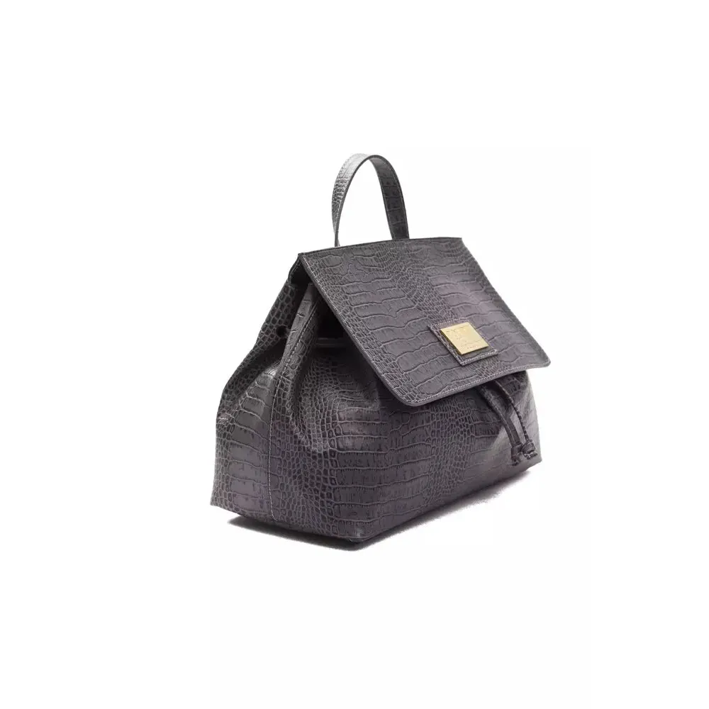 Pompei Donatella Gray Leather Women Shoulder Bag