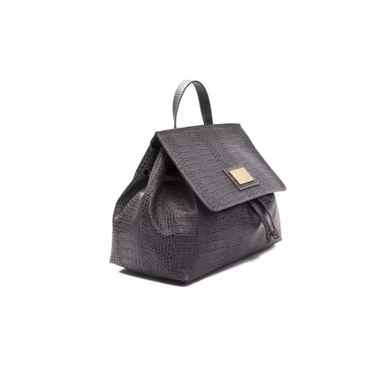 Pompei Donatella Gray Leather Women Shoulder Bag